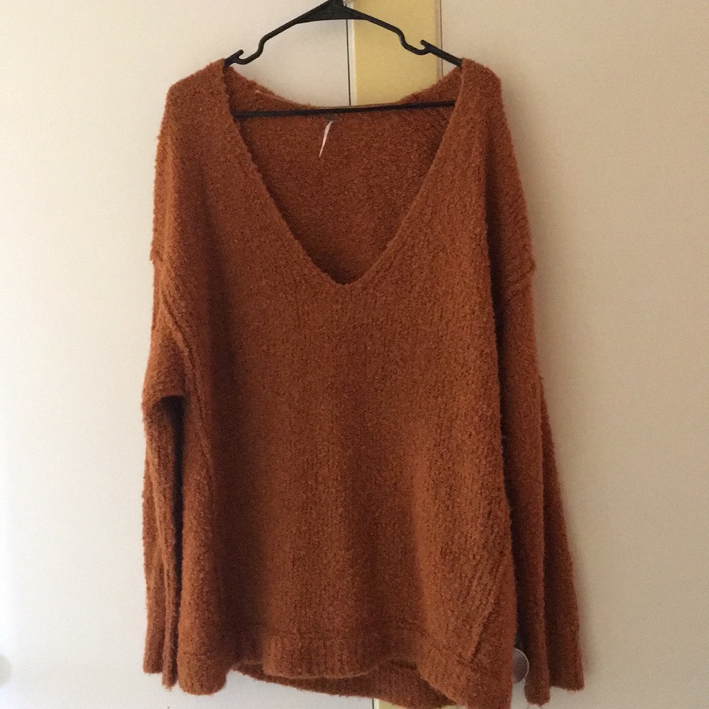 Free People Oversized V Neck Sweater